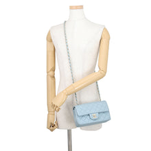 Load image into Gallery viewer, CHANEL Mini Matelasse Single Flap Single Chain Shoulder Bag Light BlueA69900 Lambskin Size 20
