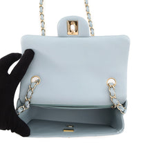Load image into Gallery viewer, CHANEL Mini Matelasse Single Flap Single Chain Shoulder Bag Light BlueA69900 Lambskin Size 20
