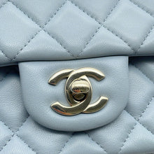 Load image into Gallery viewer, CHANEL Mini Matelasse Single Flap Single Chain Shoulder Bag Light BlueA69900 Lambskin Size 20
