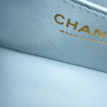 Load image into Gallery viewer, CHANEL Mini Matelasse Single Flap Single Chain Shoulder Bag Light BlueA69900 Lambskin Size 20

