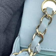 Load image into Gallery viewer, CHANEL Mini Matelasse Single Flap Single Chain Shoulder Bag Light BlueA69900 Lambskin Size 20
