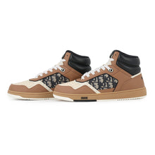 将图像加载到图库查看器中，Dior B27 High-Top Sneakers Beige/Brown3SH133ZIR Canvas Leather Size 41
