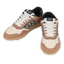 将图像加载到图库查看器中，Dior B27 Low-Top Sneakers Beige/Brown3SN272ZIR Canvas Leather Size 41
