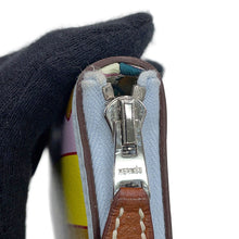将图像加载到图库查看器中，HERMES Azap Long Silk In La Patisserie Française Blue Brum Swift Leather
