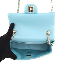 Load image into Gallery viewer, CHANEL Mini Matelasse Single Flap Single Chain Shoulder Bag Light Blue/MulticolorA69900-B15557-NT475 Lambskin Size 20
