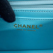 Load image into Gallery viewer, CHANEL Mini Matelasse Single Flap Single Chain Shoulder Bag Light Blue/MulticolorA69900-B15557-NT475 Lambskin Size 20
