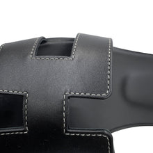 将图像加载到图库查看器中，HERMES Oran Sandals Black Box Calf Leather Size 36 1/2
