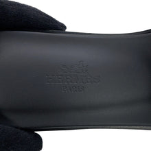 将图像加载到图库查看器中，HERMES Oran Sandals Black Box Calf Leather Size 36 1/2
