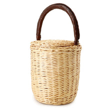 Load image into Gallery viewer, CELINE Bucket bag Beige/Brown Raffia Leather
