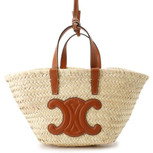 Load image into Gallery viewer, CELINE Classic Panier Beige/Brown Raffia Leather
