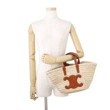 Load image into Gallery viewer, CELINE Classic Panier Beige/Brown Raffia Leather
