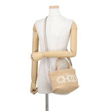 Load image into Gallery viewer, JIMMY CHOO 2WAY Mini Bag Beige Raffia Leather
