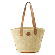 Load image into Gallery viewer, MONCLER 2-Way Bag, Basket Bag, Backpack Beige/Brown Raffia Nylon
