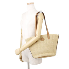Load image into Gallery viewer, MONCLER 2-Way Bag, Basket Bag, Backpack Beige/Brown Raffia Nylon
