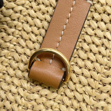 Load image into Gallery viewer, MONCLER 2-Way Bag, Basket Bag, Backpack Beige/Brown Raffia Nylon
