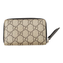 Load image into Gallery viewer, GUCCI Tiger print Zip Around Coin Purse Beige/Black451276 GG Supreme/Leather
