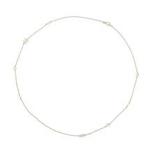 将图像加载到图库查看器中，CHANEL CC Logo Rhinestone Faux Pearl Long Necklace Champagne Gold Metal
