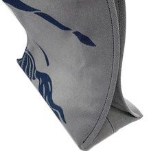 将图像加载到图库查看器中，BURBERRY Square Horse Logo Tote Bag Gray/Navy8080749 Canvas
