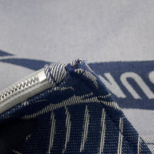 将图像加载到图库查看器中，BURBERRY Square Horse Logo Tote Bag Gray/Navy8080749 Canvas
