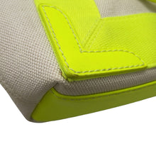 Load image into Gallery viewer, BALENCIAGA Navy Cabas 2WAY Bag Neon Yellow/Natural390346 Canvas Leather Size XS
