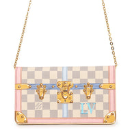 LOUIS VUITTON Pochette Weekend Summer Trunk Rose BallerineN60108 Damier Azur/Trunk