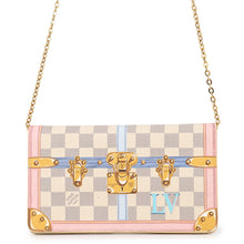 Load image into Gallery viewer, LOUIS VUITTON Pochette Weekend Summer Trunk Rose BallerineN60108 Damier Azur/Trunk
