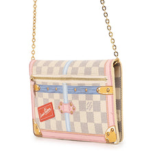 Load image into Gallery viewer, LOUIS VUITTON Pochette Weekend Summer Trunk Rose BallerineN60108 Damier Azur/Trunk
