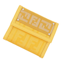 Load image into Gallery viewer, FENDI ZUCCA Tri-fold Wallet Yellow Nylon/Canvas/Leather

