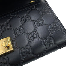 将图像加载到图库查看器中，GUCCI Guccissima Chain Wallet Black453506 GuccissimaLeather

