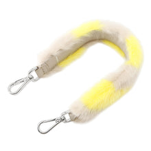 Load image into Gallery viewer, FENDI Strap Yellow/Gray Fur Leather
