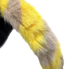Load image into Gallery viewer, FENDI Strap Yellow/Gray Fur Leather
