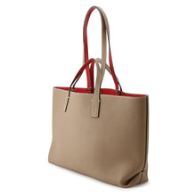 Load image into Gallery viewer, Bonaventura Reversible Tote Bag Etoupe/Red shrink leather
