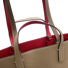 Load image into Gallery viewer, Bonaventura Reversible Tote Bag Etoupe/Red shrink leather
