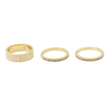 将图像加载到图库查看器中，Dior Dior Code Ring Set (3 rings) Size S Gold/PinkR1256ODELQ_D04P Metal Lacquer Rhinestone
