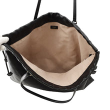将图像加载到图库查看器中，JIMMY CHOO Drawstring Tote Black Leather
