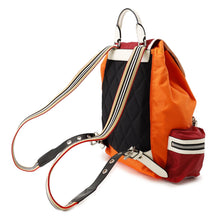 将图像加载到图库查看器中，BURBERRY Bag pack Orange/Red/White Nylon Leather
