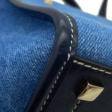 Load image into Gallery viewer, JIMMY CHOO Varenne Tote Blue/Navy/WhiteJI1630AW001266 Denim Leather Size Small
