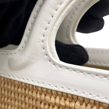 将图像加载到图库查看器中，MARNI Marni 2-Way Basket Bag Beige/White Raffia Leather
