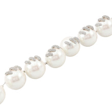 将图像加载到图库查看器中，Givenchy Stitch necklace WhiteBF00NNF05M Metal White Resin Beads Rhinestone
