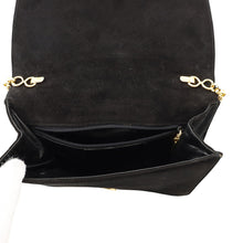 将图像加载到图库查看器中，Ferragamo Flap ChainShoulder Black/Gold suede
