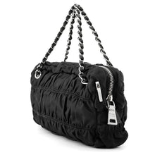 Load image into Gallery viewer, PRADA Gathered ChainHandbag Black Nylon
