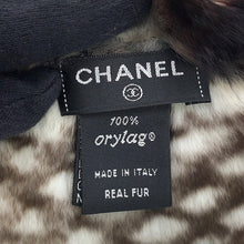 将图像加载到图库查看器中，CHANEL CC Logo Scarf Brown/White Orirug 100%
