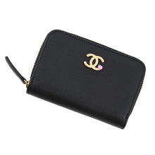 将图像加载到图库查看器中，CHANEL CC Logo Apple Motif Zip Coin Purse BlackAP5297-B25416-UB900 Grained Goatskin Leather
