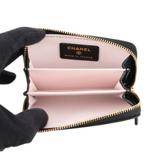 将图像加载到图库查看器中，CHANEL CC Logo Apple Motif Zip Coin Purse BlackAP5297-B25416-UB900 Grained Goatskin Leather
