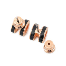 Load image into Gallery viewer, HERMES Pop Ash Earrings Size Mini Black Gold Plated Lacquer

