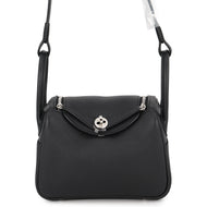 HERMES Lindy Black Taurillon Clemence Size Mini