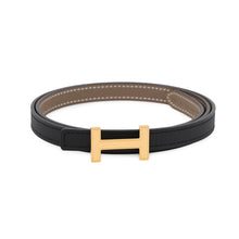 将图像加载到图库查看器中，HERMES Focus Mini H Belt Reversible Size 75 Etoupe/Black Epsom Swift Leather
