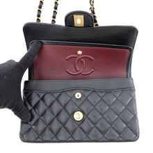 Load image into Gallery viewer, CHANEL Classic Matelasse Double Flap Chain Shoulder Bag BlackA01113-Y01864-C3906 Caviar Leather Size 23
