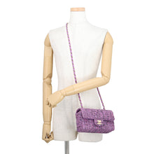 Load image into Gallery viewer, CHANEL Mini Matelasse Single Flap Single Chain Shoulder Bag Purple/MulticolorA69900-B07741-NG819 Tweed Lambskin Size 20
