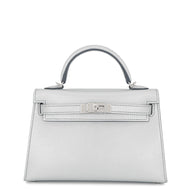 HERMES Mini Kelly 2 Argent Chevre Shamqila